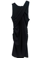 Banana Republic Black Laser Cut Fitted Rouched Dress Size 4