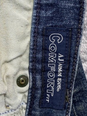 Vintage Armani Denim Baggy Jeans Big Logo 90s Men Size 38 Blue | eBay