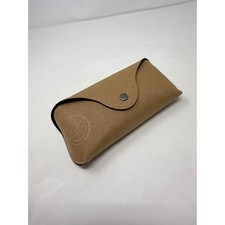 Ray-Ban Tan Soft Sunglasses Case Snap Closure Luxottica Embossed Logo Accessory