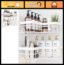 2 Pack Corner Shower Caddy - Adhesive Rustproof Stainless Steel Shelves, No Dril