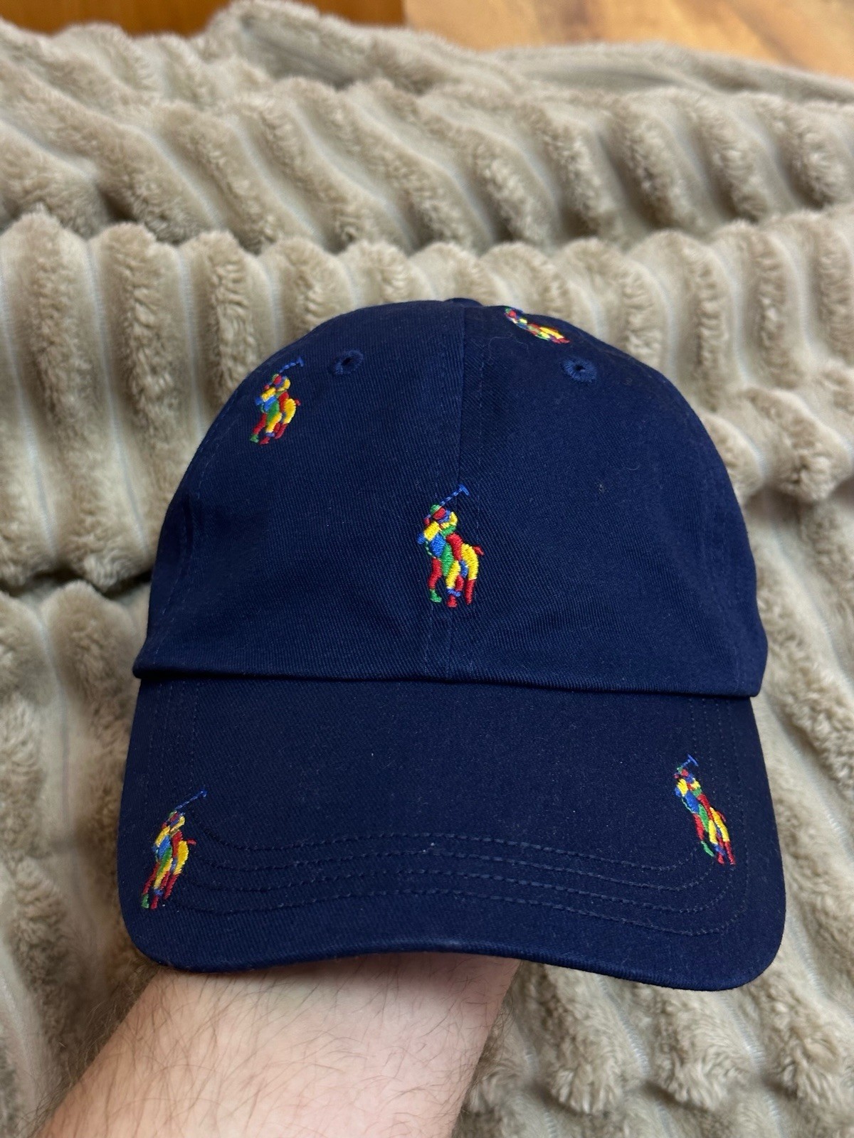 Cappello berretto POLO RALPH LAUREN uomo all over colore pony baseball palla blu scuro