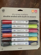 Dry Erase Whiteboard Markers Low Odor Magnetic Double Ended With Erasers