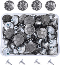 Jean Button Replacement Tack Button with Rivet Kit for Pants Suspenders Jackets