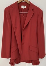 LE SUIT Women s Burnt Orange Blazer Pleated Skirt Suit Set Size 18