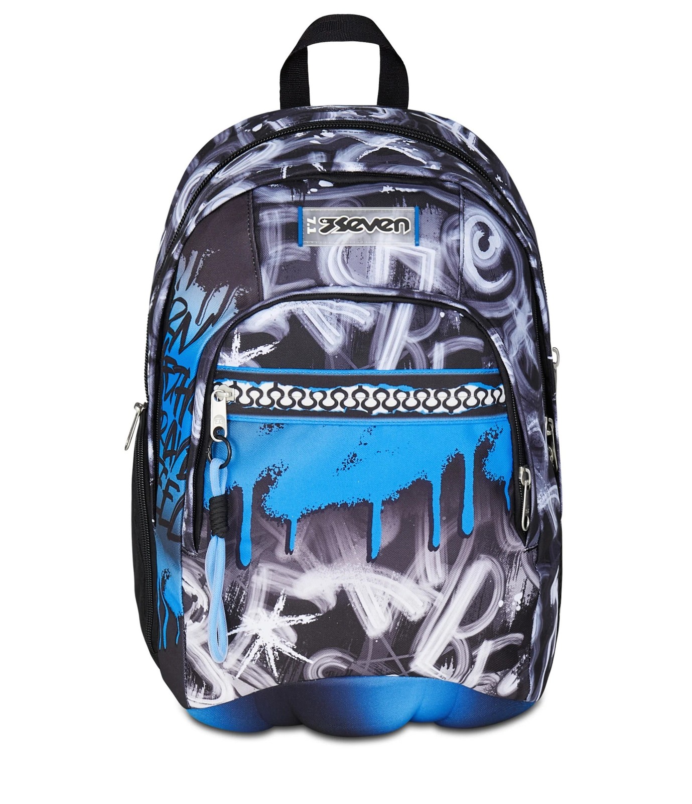 SEVEN Dual Qick Graffiti - Zaino Scuola Doppio Scomparto Azzurro e Grigio 31 Lt - Immagine 3