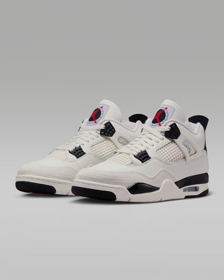 New Jordan 4 Retro Flight Club 2026 Sail Black Men Kids