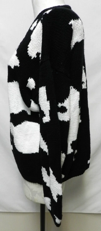 Suéter Top Vittadini Sport Vintage Tejido Algodón Negro Blanco Talla Grande Lg L Foto 3 de 4