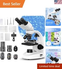 Professional 40X-2000X Binocular Microscope with LED Illumination Accessories