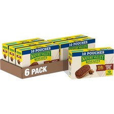 Nature Valley Biscuit Sandwiches, Chocolate Peanut Butter, Snack Bars, 10 Bar...