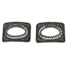 Vintage Shoe Clips Cut Steel Style Silvertone Reenactment Costume Shoe Buckles