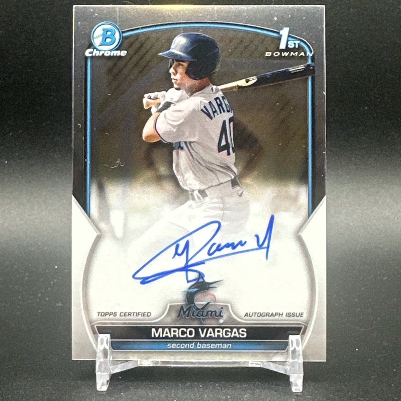 Marco Vargas 2023 Bowman 1st Base Chrome Prospect Auto Miami Marlins CPA-MVA