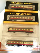 N Gauge Graham Farish Coaches X 4 MK1 Crimson & Cream Midland Region - (2) Boxed