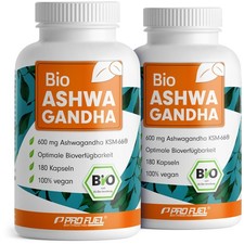 Bio Ashwagandha Kapseln KSM-66 ProFuel 360 Stück hochdosiert vegan