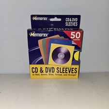 Lot of 50 Open Box Memorex Products Multiple Colors CD/DVD Sleeves