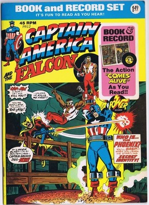 BOOK AND RECORD SET PR-12 CAPTAIN AMERICA US Comic 1974 INCLUDES RECORD