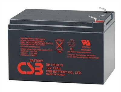 Genuine CSB GP12120F2 12V 12AH SLA Battery w/ .25'' F2 Terminals