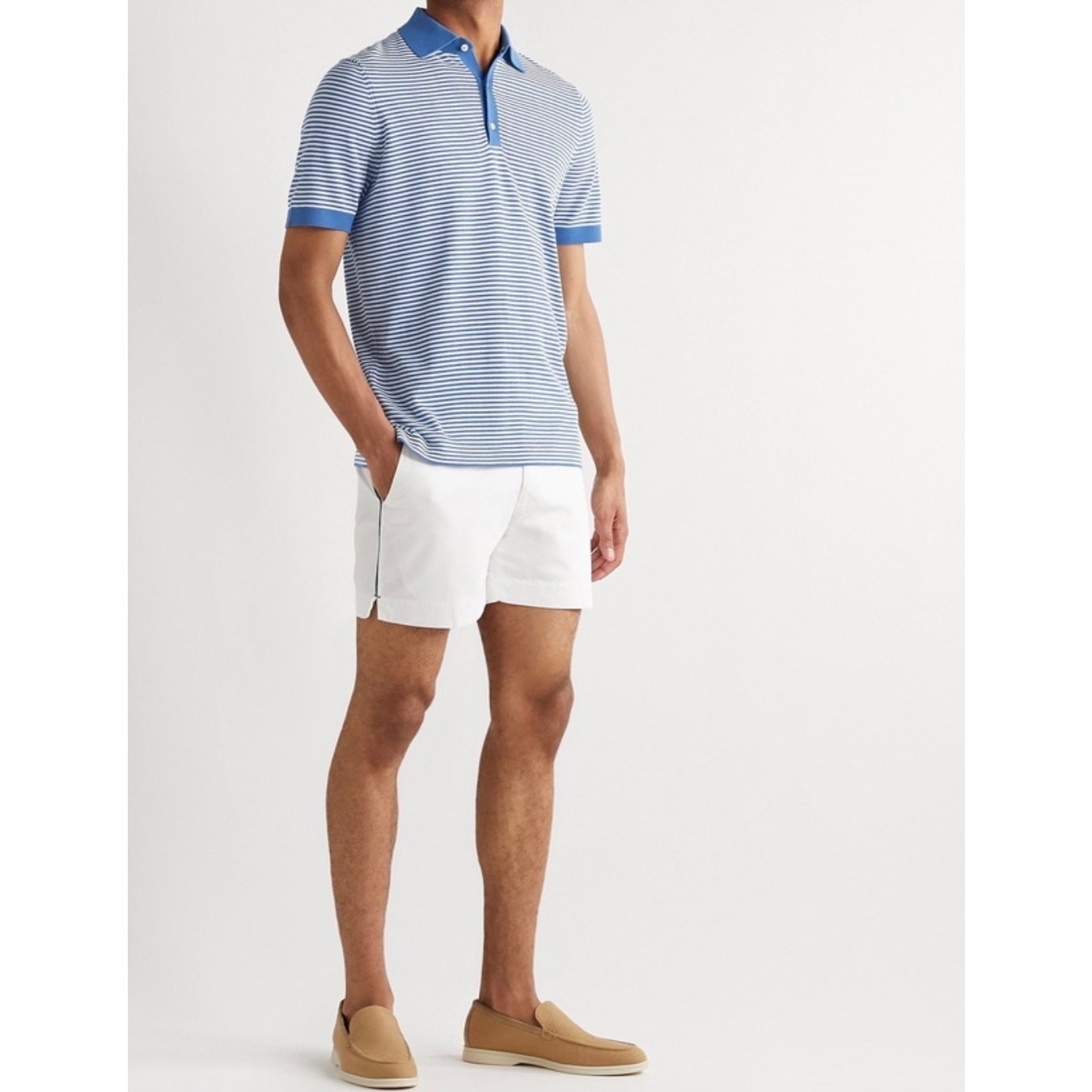 Sid Mashburn Rally Short Sleeve Striped Polo Sweater Blue Size XL