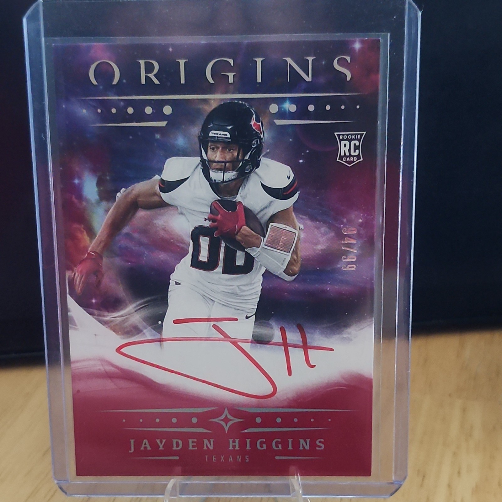 2025 Panini Origins - Rookie Autographs Jayden Higgins #RA-JHI Red /99 (AU, RC)