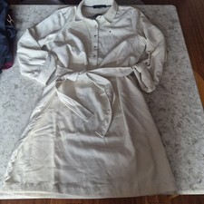 NWT Size 10p Tommy Hilfiger 3/4 Sleeve Shirt Dress Cream Corduroy Msrp 99