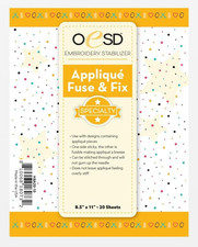Applique Fuse and Fix Backing 8.5" x 11" - 20 Sheets OESD