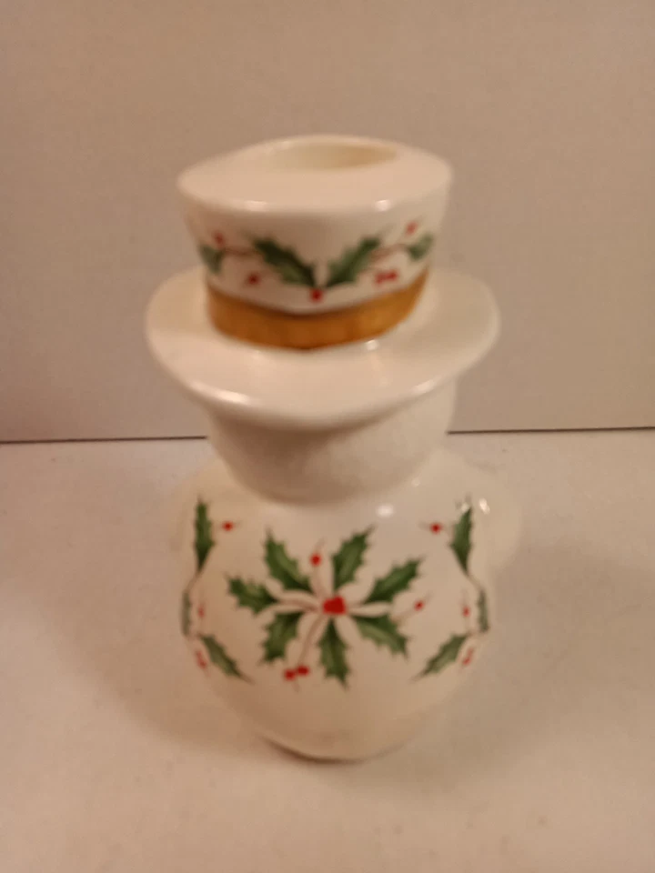 Lenox Muñeco de Nieve Candelabros "Hogar para las Vacaciones" Juego de 2 Muñeco de Nieve Leer Foto 4 de 4