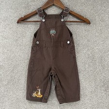 VTG Y2K Brown Disney Tigger Overalls 3/6mo Pooh Embroidered 100 Acre Woods