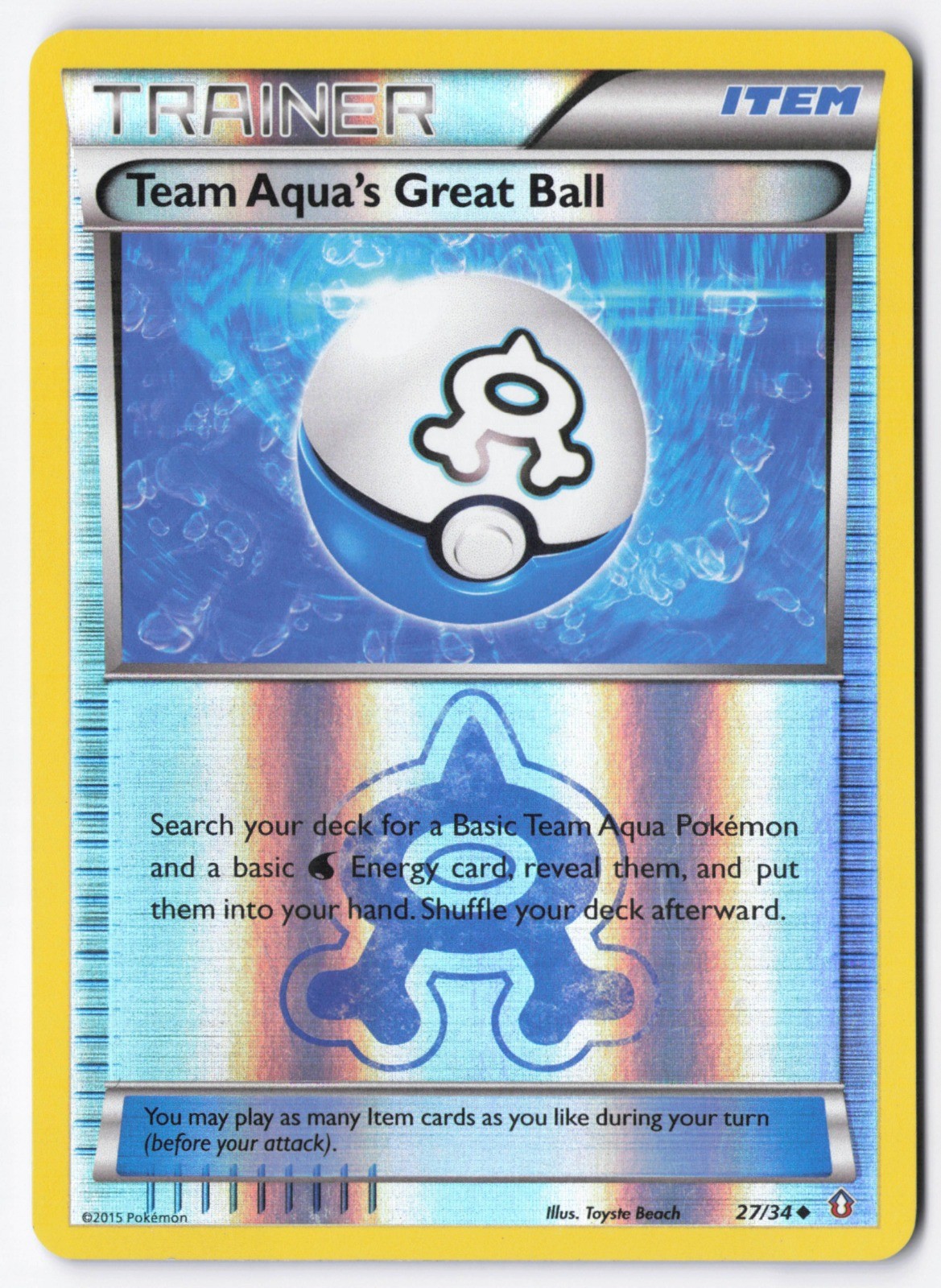 Team Aqua's Great Ball Reverse Holo Uncommon Double Crisis 27/34 LP