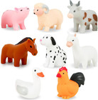 8pcs Farm Animal Bath Toys No Hole Mould Free Water Play Set with Storage Bag fo