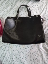 Louis Vuitton Brea Silver Hardware Shoulder Bag MM Black Leather