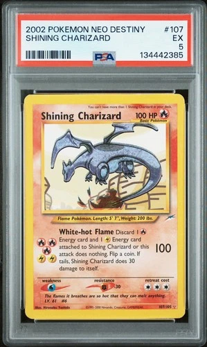 2002 POKEMON NEO DESTINY #107 SHINING CHARIZARD PSA 5