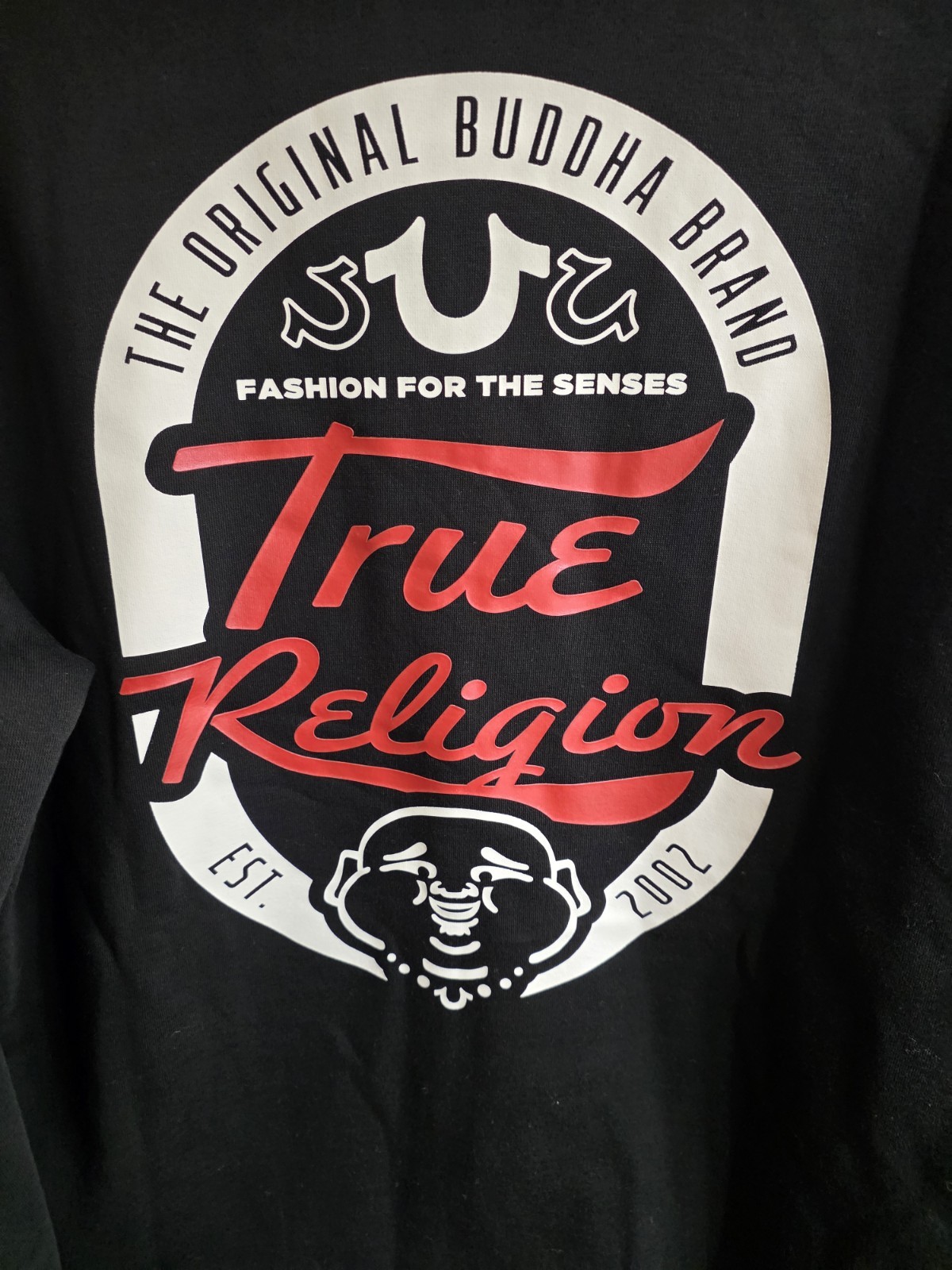 TRUE RELIGION SCRIPT OVAL LOGO HOODIE FULL ZIP SIZE SIZE LARGE BLACK SOFT NWT! thumbnail 11