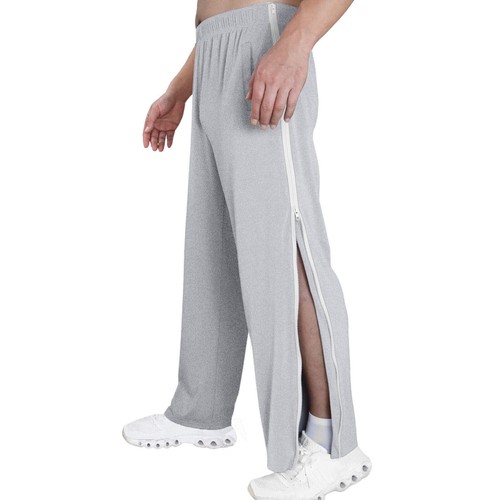Mens Jogging Pants Tracksuit Bottoms Pocket Gym Open Leg Side Zip Casual Joggers - Picture 22 of 32