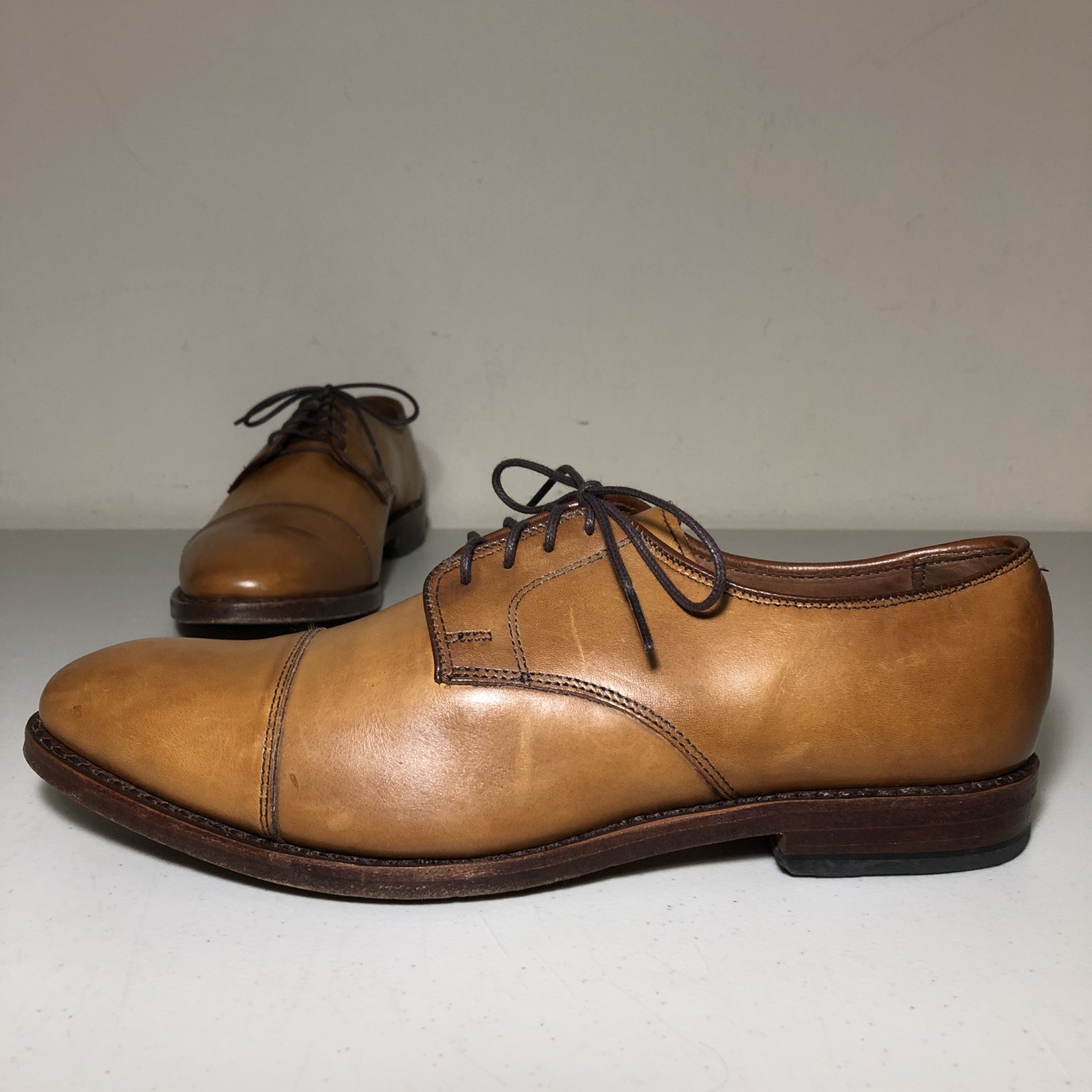 Allen Edmonds Lexington Dress Shoes Men’s 9 D Tan Brown Leather Cap Toe Derby