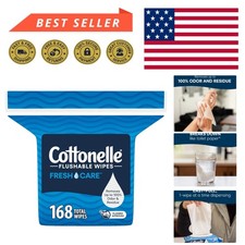 Fresh Care Flushable Wet Wipes, 168 Biodegradable Wipes - Gentle  Septic Safe