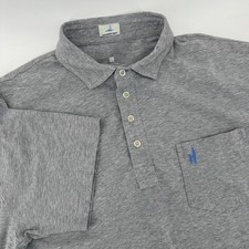 Johnnie-O Hangin Out Mens Large Heather Grey Short Sleeve Pocket Polo Shirt