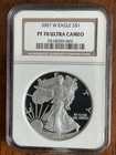 2007 W AMERICAN SILVER EAGLE NGC PF70 ULTRA CAMEO