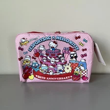 Lesportsac Hello Kitty 50th Anniversary Extra Large Rectangular Cosmetic Bag NWT