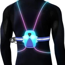QiMH LED Reflective Running Vest Lights for Runners Blue