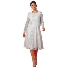 Masseys® Lace Dress and Jacket Suit