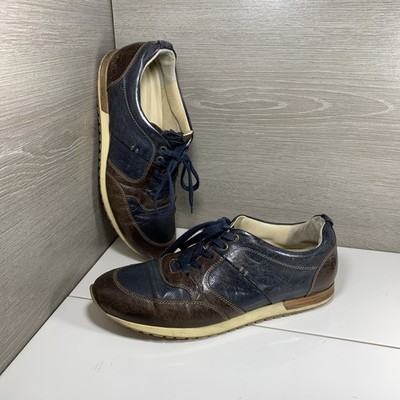 Lloyd Sports Casual lace up Brown Blue Leather Men's Shoes EU 8.5 US 9.5