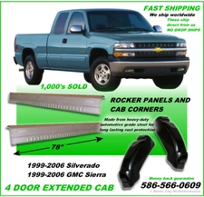 ROCKERS & CAB CORNERS CHEVY SILVERADO GMC SIERRA 1999-2006 4 DR EXT CAB