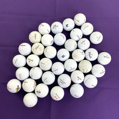 Golf Balls Mixed Lot of 38 Advertising Logos Event Locations Play Practice Shag