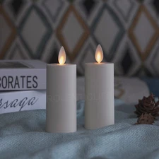 Luminara Flameless Votive LED Candles Moving Flame Ivory with Remote Set of 2