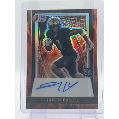 2024 Pro Set Metal Javon Baker Rookie Fire Pulsar 1/1 Auto New England Patriots