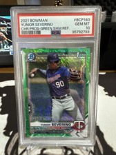 2021 Bowman Chrome Prospect Green Shimmer Refractor Yunior Severino 43/99 PSA 10