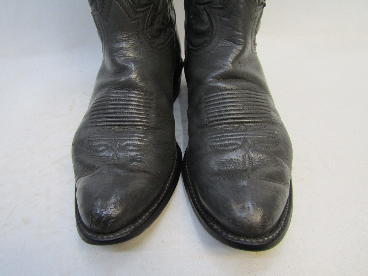 TONY LAMA Gold Label Mens Size 9.5 D Gray Leather Cowboy Western Boots Vintage Tony Lama Elephant Cowboy Boots Men | Mercari main image 4