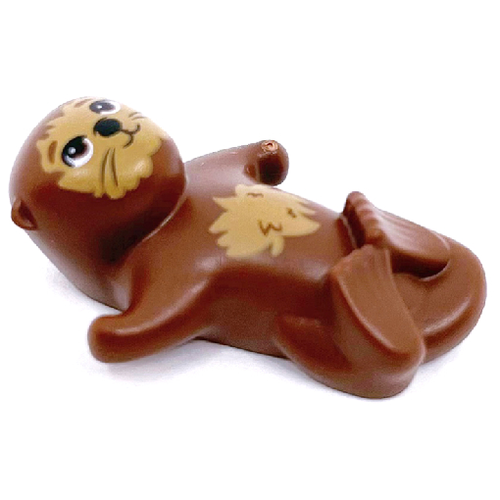 Lego Figure Reddish Brown Sea Otter, Friends Style - 3592pb01