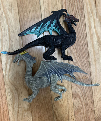 2 Kid Galaxy Poseable Colorful 9 inch Dragon Fantasy Fiction Action Figures