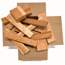 Box of Cherry Wooden Scrap DIY Craft Carving Scrolls Short Lumber Cutoff Boards