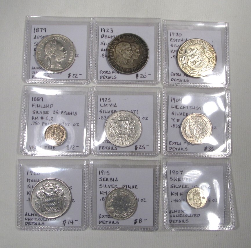 1879-1960 Europe Silver Type Coins Lot of 9 AP643 | eBay